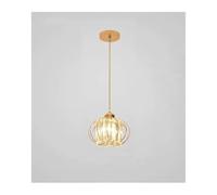 LXYAYY Lampada a Sospensione a LED in Cristallo per Sala da Pranzo, Soggiorno, Paralume in Ferro Nero Nordico, Decorazione per Cucina, Lampada da soffitto sospesa, (1 Head)