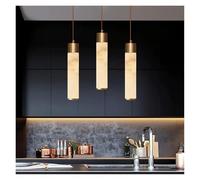 LXYAYY Lampada a Sospensione a LED in Marmo di Rame di Lusso per Camera da Letto Comodino Soggiorno Sala da Pranzo Cucina Decorazione lampadario, Illuminazione Moderna(3 Head-Round)