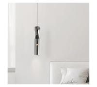 LXYAYY Lampada a Sospensione a LED in Vetro Grigio Nero per Sala da Pranzo, Bar, Cucina, Lampada da Comodino, Cavo Regolabile, Illuminazione Moderna