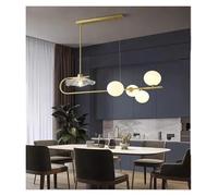 LXYAYY Lampada a Sospensione a LED Nera Dorata di Lusso Minimalista, lampade a Sospensione in Ferro Nordico, lampadari per la Decorazione della casa per Sala da Pranzo, (Milky White Glass)