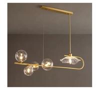 LXYAYY Lampada a Sospensione a LED Nera Dorata di Lusso Minimalista, lampade a Sospensione in Ferro Nordico, lampadari per la Decorazione della casa per Sala da Pranzo, (Clear Glass)