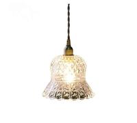 LXYAYY Lampada a Sospensione a LED retrò, Lampada a Sospensione in Vetro Vintage per la casa, Camera da Letto, Sala da Pranzo, Bar, Balcone, Lampada a Sospensione, Lusso(Clear,16 * 17cm)