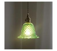 LXYAYY Lampada a Sospensione a LED retrò, Lampada a Sospensione in Vetro Vintage per la casa, Camera da Letto, Sala da Pranzo, Bar, Balcone, Lampada a Sospensione, Lusso(Green,16 * 18cm)
