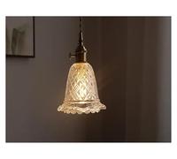 LXYAYY Lampada a Sospensione a LED retrò, Lampada a Sospensione in Vetro Vintage per la casa, Camera da Letto, Sala da Pranzo, Bar, Balcone, Lampada a Sospensione, Lusso(Clear,16 * 18cm)