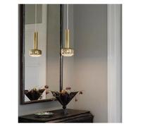 LXYAYY Lampada a Sospensione cromata Oro Lucido Comodino Sala da Pranzo Divano Accanto Lampada a Sospensione Lampadina E27 Filo Regolabile, Lusso(Gold)