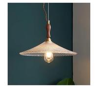 LXYAYY Lampada a Sospensione in Ottone, lampade a Sospensione in Vetro di Noce, Illuminazione retrò per la casa, Bar, Cucina, Camera da Letto, Comodino, Illuminazione Moderna(30cm)