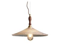 LXYAYY Lampada a Sospensione in Ottone, lampade a Sospensione in Vetro di Noce, Illuminazione retrò per la casa, Bar, Cucina, Camera da Letto, Comodino, Illuminazione Moderna(40cm)