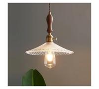 LXYAYY Lampada a Sospensione in Ottone, lampade a Sospensione in Vetro di Noce, Illuminazione retrò per la casa, Bar, Cucina, Camera da Letto, Comodino, Illuminazione Moderna(26cm)