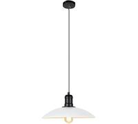 LXYAYY Lampada a Sospensione in Stile retrò Industriale E27, fonte di Luce, Lampada a Sospensione in Ferro, Nero e Bianco, Forma del Coperchio della pentola, lampadario Regolabile, (White)
