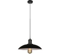 LXYAYY Lampada a Sospensione in Stile retrò Industriale E27, fonte di Luce, Lampada a Sospensione in Ferro, Nero e Bianco, Forma del Coperchio della pentola, lampadario Regolabile, (Black)
