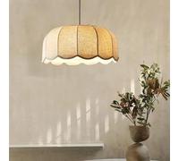LXYAYY Lampada a Sospensione in Tessuto Giapponese Lampada a Sospensione nordica Lampada a Sospensione per Camera da Letto Loft Ristorante, Illuminazione Moderna(45CM)