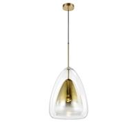 LXYAYY Lampada a Sospensione in Vetro Dorato sfumato Nordico Lampada a Sospensione Moderna in Vetro a Doppio Strato a Forma di Medusa, Illuminazione Moderna(30cm)