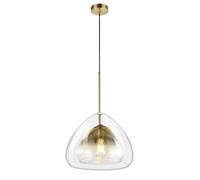 LXYAYY Lampada a Sospensione in Vetro Dorato sfumato Nordico Lampada a Sospensione Moderna in Vetro a Doppio Strato a Forma di Medusa, Illuminazione Moderna(35cm)
