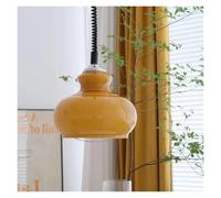 LXYAYY Lampada a Sospensione Lampadari in Vetro Nordico Colorati per Ristorante Bar Camera da Letto Soggiorno Lampadari Arancioni retrattili, Illuminazione Moderna(Orange)