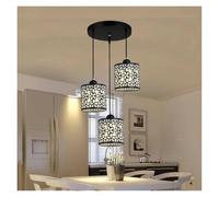 LXYAYY Lampada a Sospensione Moderna per Ristorante Loft, Lampada da Tavolo per Bar e Camera da Letto, Lampada da Pranzo, Lampada da Cucina, Illuminazione Moderna(Black,D25cm)