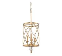 LXYAYY Lampada da soffitto in Cristallo retrò Vintage, Lampada a Sospensione Rotonda in Ferro Nero e Oro, Moderna Sala da Pranzo, Camera da Letto, Soggiorno, lampade,(Gold)