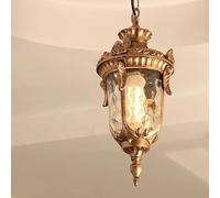 LXYAYY Lampadari da Esterno Impermeabili Patio Lampade industriali Chioschi Europei Corridoi Apparecchio Portauva Luce Pendente, Illuminazione Moderna(Gold)