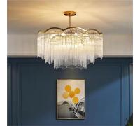 LXYAYY Lampadari di Cristallo di Lusso in Vetro Dorato, Illuminazione per Soggiorno, Sala da Pranzo, Decorazione, luci Pendenti per soffitti, apparecchi per Interni,(Three-Color,Dia40cm)