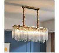 LXYAYY Lampadari di Cristallo di Lusso in Vetro Dorato, Illuminazione per Soggiorno, Sala da Pranzo, Decorazione, luci Pendenti per soffitti, apparecchi per Interni,(Three-Color,L90cm)