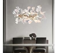 LXYAYY Lampadari di Design Moderno, Foglie di Porcellana, luci Pendenti, Decorazione Artistica, lampadario Regolabile in Metallo per Hotel, Soggiorno, Sala da Pranzo, Camera da Letto, (D80cm)