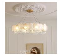 LXYAYY Lampadari di Lusso in Vetro per la casa, luci Pendenti a Forma di Piuma Bianca, lampade da Soggiorno, Sala da Pranzo, Camera da Letto, lampade a Sospensione, (80cm)