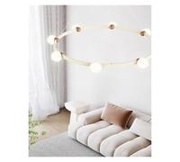 LXYAYY Lampadario a LED in Vetro e Ferro in Stile Crema Nordico, Beige, Bianco, per cameretta dei Bambini, Studio, Sala da Pranzo, Foyer, apparecchi di Illuminazione, (100cm)