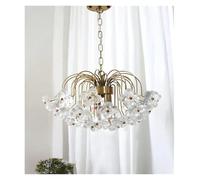 LXYAYY Lampadario a Petalo Antico retrò di Design Francese, in Vetro Dorato Pastorale, per Soggiorno, Sala da Pranzo, Arredamento per la casa, di Lusso(40cm)