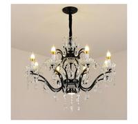 LXYAYY Lampadario a soffitto in Cristallo Francese, luci a Sospensione a Candela, Lampada Villa, Soggiorno, Camera da Letto, Sala da Pranzo, Illuminazione a Sospensione (8 Heads)