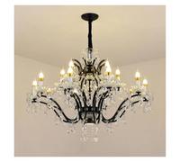 LXYAYY Lampadario a soffitto in Cristallo Francese, luci a Sospensione a Candela, Lampada Villa, Soggiorno, Camera da Letto, Sala da Pranzo, Illuminazione a Sospensione (15 Heads)