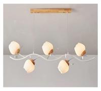 LXYAYY Lampadario a Sospensione in Legno a LED Nordico con Fiori per Camera da Letto, Soggiorno, Ristorante, Giardino Francese, lampadario Bianco, Illuminazione Moderna(Tri-Color,D)