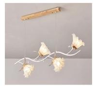 LXYAYY Lampadario a Sospensione in Legno a LED Nordico con Fiori per Camera da Letto, Soggiorno, Ristorante, Giardino Francese, lampadario Bianco, Illuminazione Moderna(Tri-Color,B)