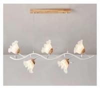LXYAYY Lampadario a Sospensione in Legno a LED Nordico con Fiori per Camera da Letto, Soggiorno, Ristorante, Giardino Francese, lampadario Bianco, Illuminazione Moderna(Tri-Color,C)