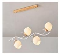 LXYAYY Lampadario a Sospensione in Legno a LED Nordico con Fiori per Camera da Letto, Soggiorno, Ristorante, Giardino Francese, lampadario Bianco, Illuminazione Moderna(Tri-Color,A)