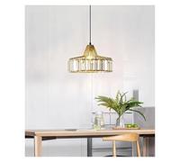 LXYAYY Lampadario di Cristallo Moderno Creativo E27 Nero/Oro Piccola Lampada a Sospensione è Adatta per l'illuminazione della Sala da Pranzo del Comodino, Illuminazione Moderna(Gold,32CM)