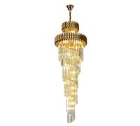 LXYAYY Lampadario di Cristallo per Scale Ingresso Moderno Lampada a Sospensione Lunga Cristalli Rotondi Grandi plafoniere Alte per Villa Edificio Duplex Soggiorno Hall dell'hotel(Dia80cm x H260cm)