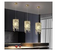 LXYAYY Lampadario di Cristallo Sala da Pranzo Rotondo Decorazione per la casa Lampada Oro/Cromo Illuminazione Interna di Lusso Lampada a Sospensione a LED Lampada da Camera da Letto,