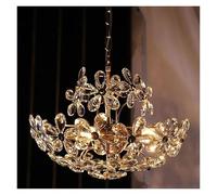 LXYAYY Lampadario in Cristallo Vintage Francese con Fiori in Rame, Lampada a Sospensione Romantica per Soggiorno e Camera da Letto Medievale Americana, Illuminazione Moderna