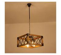 LXYAYY Lampadario in Legno Vintage Loft Soggiorno Camera da Letto Sala da Pranzo Luce a Sospensione Lampada a Sospensione Faro, Illuminazione Moderna