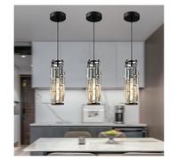 LXYAYY Lampadario Mini Lampadario di Cristallo Regolabile Apparecchio Cucina Isola per Sala da Pranzo Camera da Letto Nero Cromo, Illuminazione Moderna(1 Light)