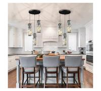 LXYAYY Lampadario Mini Lampadario di Cristallo Regolabile Apparecchio Cucina Isola per Sala da Pranzo Camera da Letto Nero Cromo, Illuminazione Moderna(3 Light)