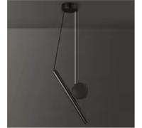 LXYAYY Lampadario Minimalista Multi-Angolo Regolabile Liberamente Soggiorno Sfondo Parete Pendente Illuminazione Barra a LED Camera da Letto Comodino Lampada a Sospensione, (Black)