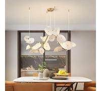 LXYAYY Lampadario Moderno a Forma di Foglia di Loto per Sala da Pranzo, Tavolo da Cucina Lungo, Soggiorno, lampadario a Sospensione in Ceramica a Forma di Petalo di Loto,