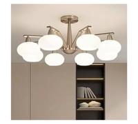 LXYAYY Lampadario Moderno a LED in Metallo nichelato, Illuminazione per Soggiorno, Sala da Pranzo, Decorazioni per lampade a Sospensione a LED(8 Lights)
