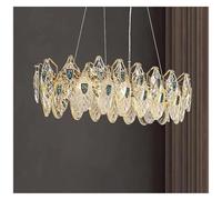 LXYAYY Lampadario Moderno da soffitto in Cristallo Rotondo Dorato, Soggiorno, Sala da Pranzo, Camera da Letto, Illuminazione Decorativa per la casa, Lampada a Sospensione,(L85CM)