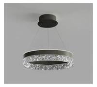 LXYAYY Lampadario Moderno di Lusso a LED Rotondo Semplice Soggiorno Tavolo da Pranzo Camera da Letto Cucina Decorazione Interna della casa Studio Illuminazione, (Black)
