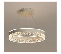 LXYAYY Lampadario Moderno di Lusso a LED Rotondo Semplice Soggiorno Tavolo da Pranzo Camera da Letto Cucina Decorazione Interna della casa Studio Illuminazione, (White)
