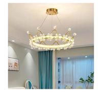 LXYAYY Lampadario Moderno in Cristallo LED Nordico Creativo di Lusso Design Rotondo a Forma di Corona a Forma di Petalo, Illuminazione Moderna(A,50CM)