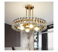 LXYAYY Lampadario Moderno in Cristallo per Soggiorno, Decorazione per la casa, Lampada da Cucina Rotonda in Oro, Lampada a Sospensione in Pietra Colorata, Illuminazione Moderna(Square Crystal,45cm)