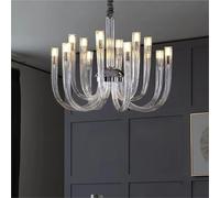 LXYAYY Lampadario Moderno in Vetro a LED Rotondo per Soggiorno, Sala da Pranzo, Illuminazione Moderna(D90cm)