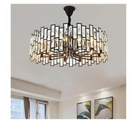 LXYAYY Lampadario Moderno Rotondo in Cristallo Nero Piccolo per Soggiorno Sala da Pranzo lampadario a Testa Singola per Interni, Illuminazione Moderna(6 Heads)